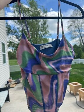Urban Outfitters navy blue top with multicolor